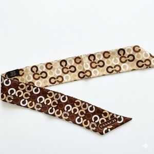 ​Coach Signature Monogram Silk Skinny Scarf / Twilly